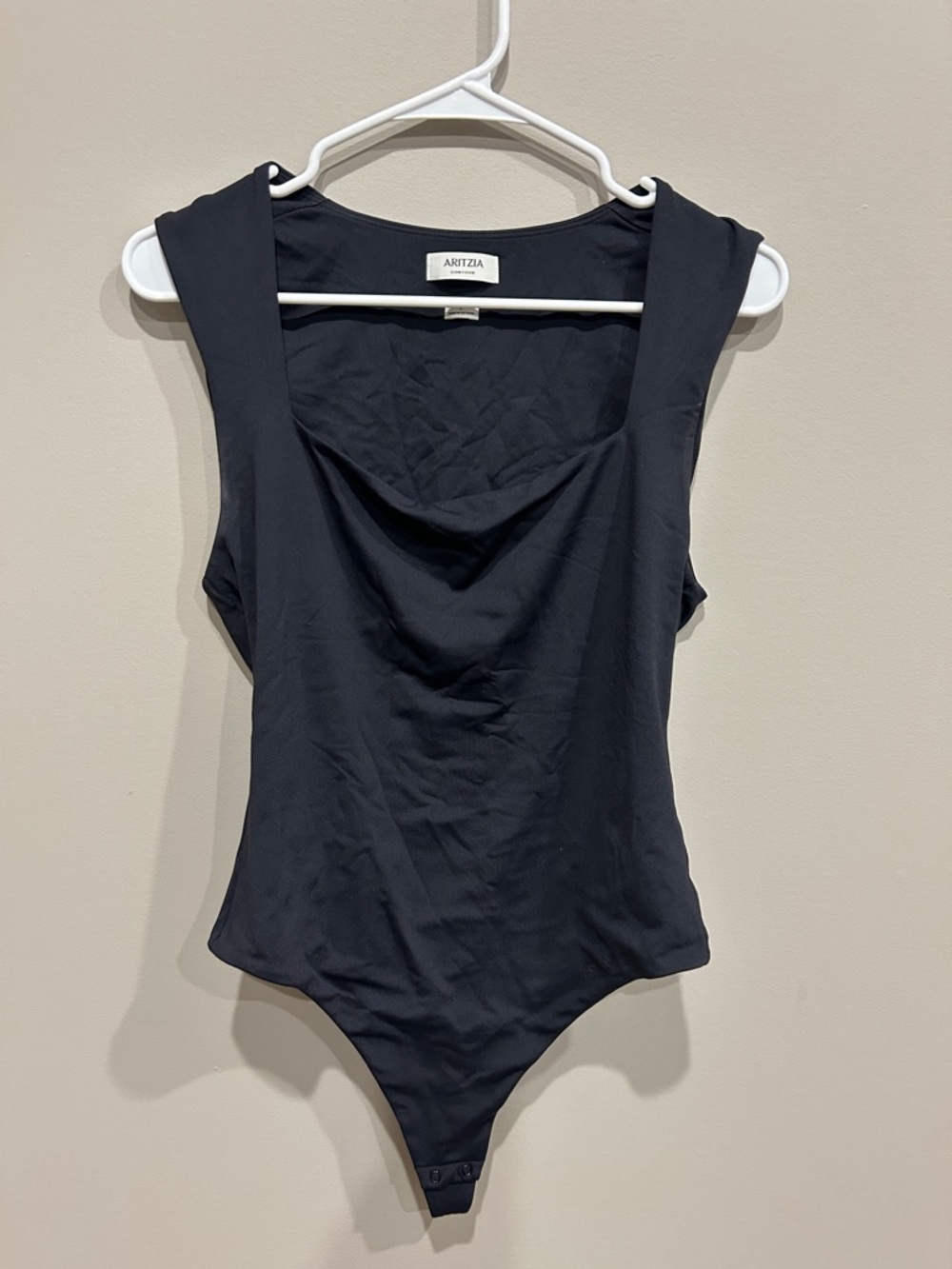 Aritzia Original Contour Esteem Bodysuit Tank Top in black squareneck large